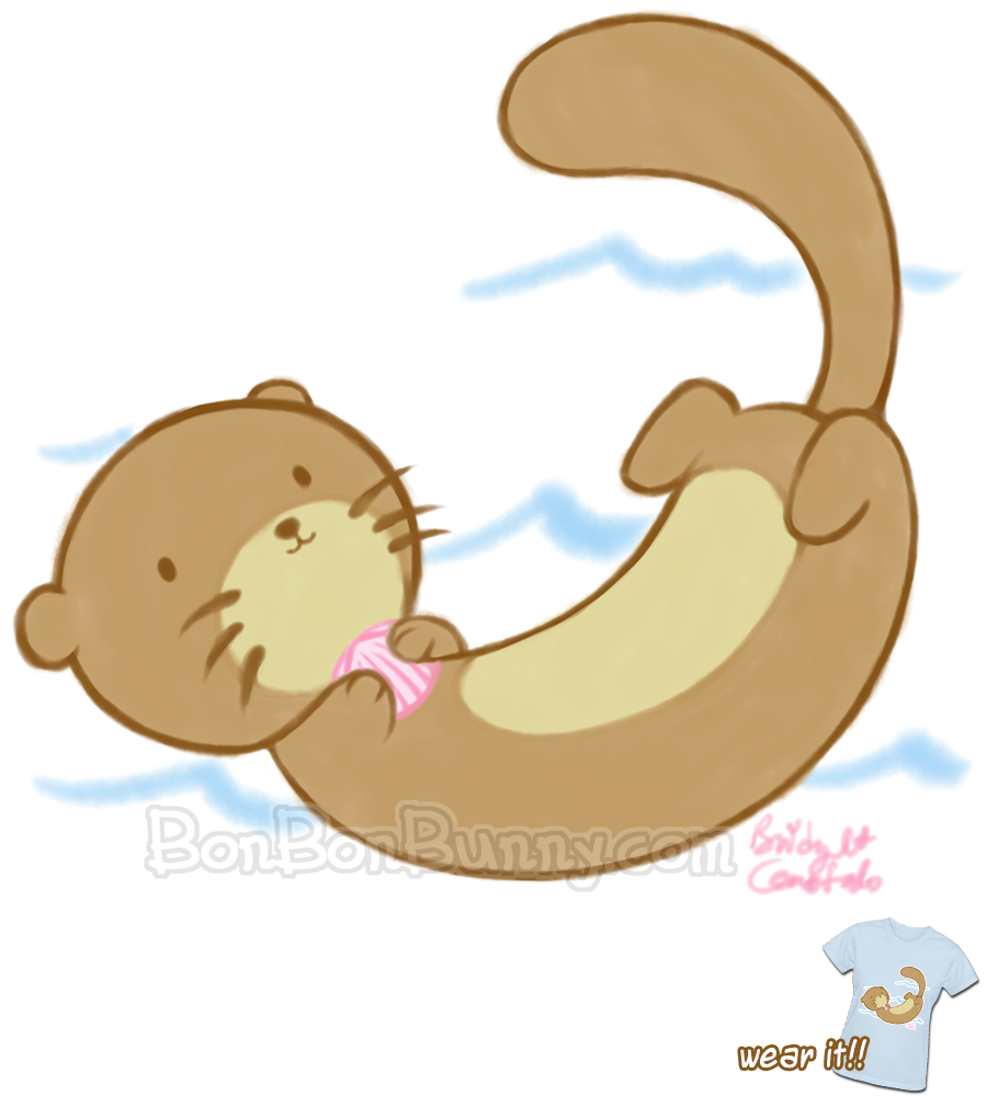 Cute Sea Otter Drawing (900x1000)