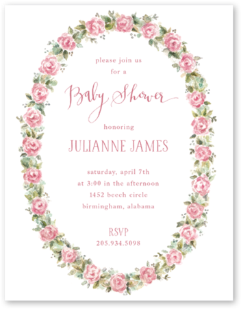 Baby Roses Baby Shower - Christmas Card (600x600)