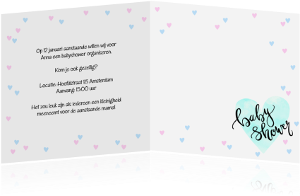 Een Mooie, Trendy Uitnodiging Voor Een Babyshower, - Baby Shower Uitnodiging Tekst (455x350)