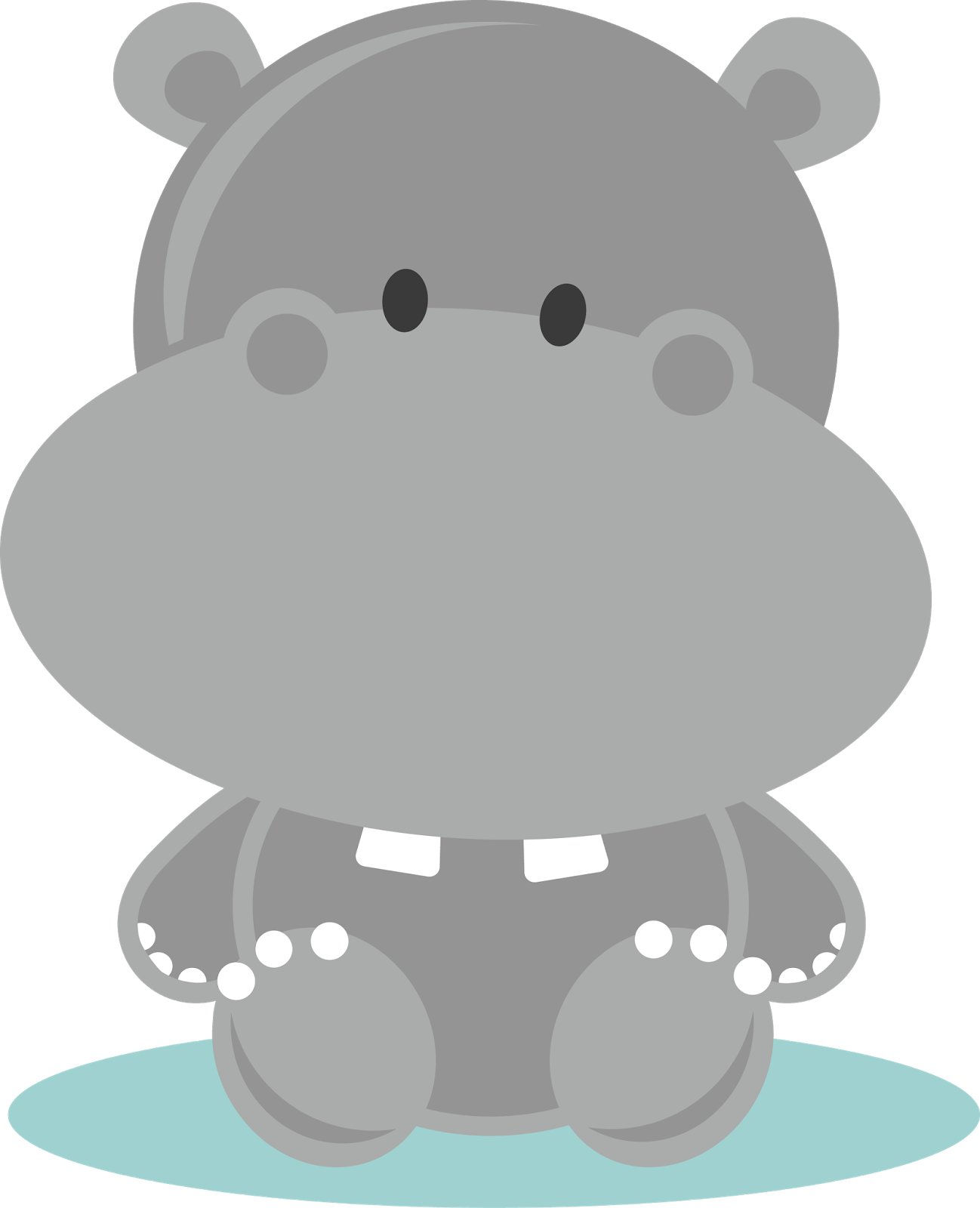 Jungle Baby Shower Clip Art Download - Baby Hippo Cartoon (1298x1600)