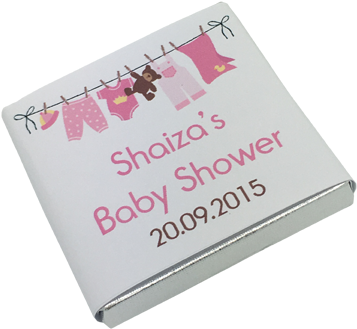 Pink Washing Line Personalised Chocolate Baby Shower - Baby Clothes Clip Art (500x500)