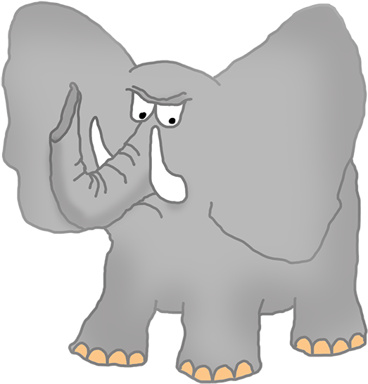 Hippopotamus Clipart Angry - Angry Elephant Clipart (612x652)