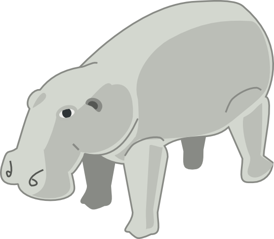 Hippo Clipart Mammal - Imagenes De Animales Grandes Animados (555x483)