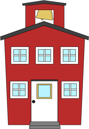 Red Schoolhouse - Cute Clip Art For School (312x450)
