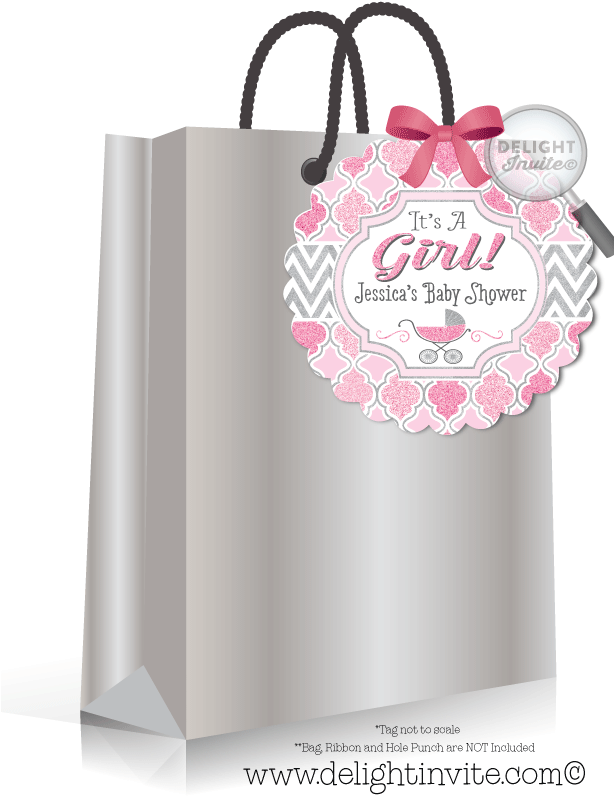 "it's A Girl" Baby Shower Favor Tags " - Birthday Goodie Bag Card (613x822)