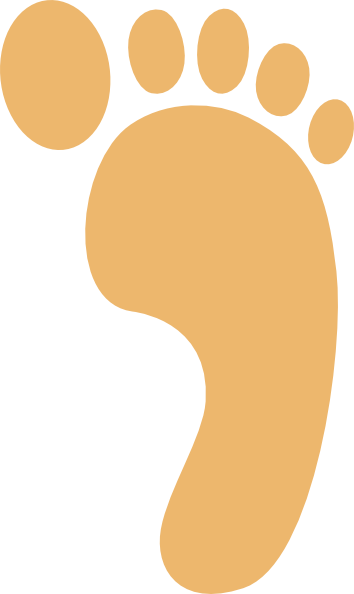 Footprint Sand Clip Art - Footprints In The Sand Cartoon (354x594)