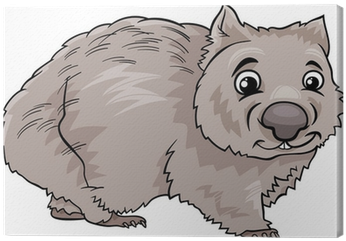 Wombat Animal Cartoon Illustration Canvas Print • Pixers® - Wombat Cartoon (400x400)