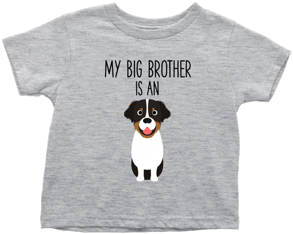 My Big Brother Is An Australian Shepherd Baby T-shirt, - Hello My Name Is Trouble - Funny Toddler Shirt (600x600)