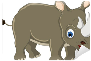 Funny Rhino Cartoon For You Design Wall Mural • Pixers® - Rinoseronte Animados (400x400)