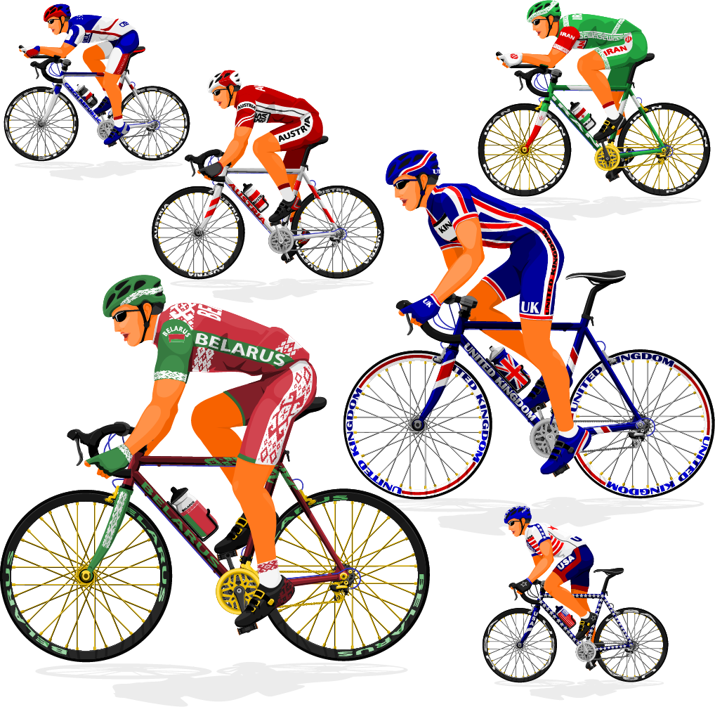 Cycling Bicycle Euclidean Vector Clip Art - Cyclist Png Vectors Psd (1018x1006)