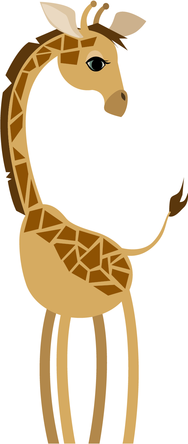 Cute Giraffe Vector - Giraffe Cartoon Transparent (1501x1501)