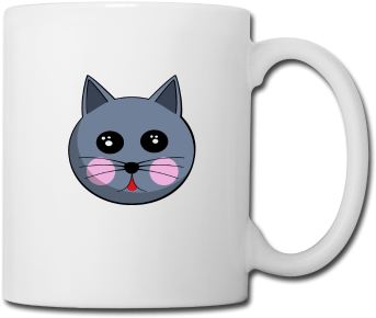 Simple Cartoon Cat Face Cartoon Cat Face Mug Spreadshirt - Matching Couple Love Song The One (378x378)