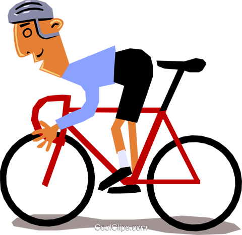 Cyclist Racing Royalty Free Vector Clip Art Illustration - Bicycle Clip Art (480x467)