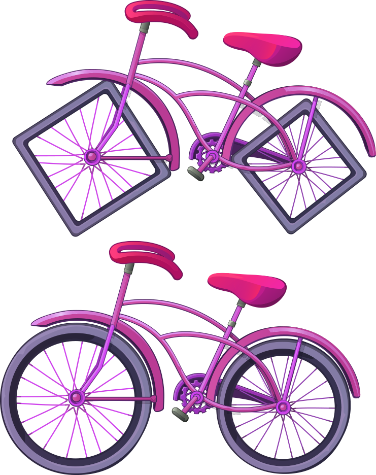Square Wheel Bicycle Cartoon Illustration - Bicycle (741x936)