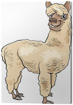 Alpaca Animal Cartoon Illustration Canvas Print • Pixers® - Alpaca Vector Cartoon (400x400)
