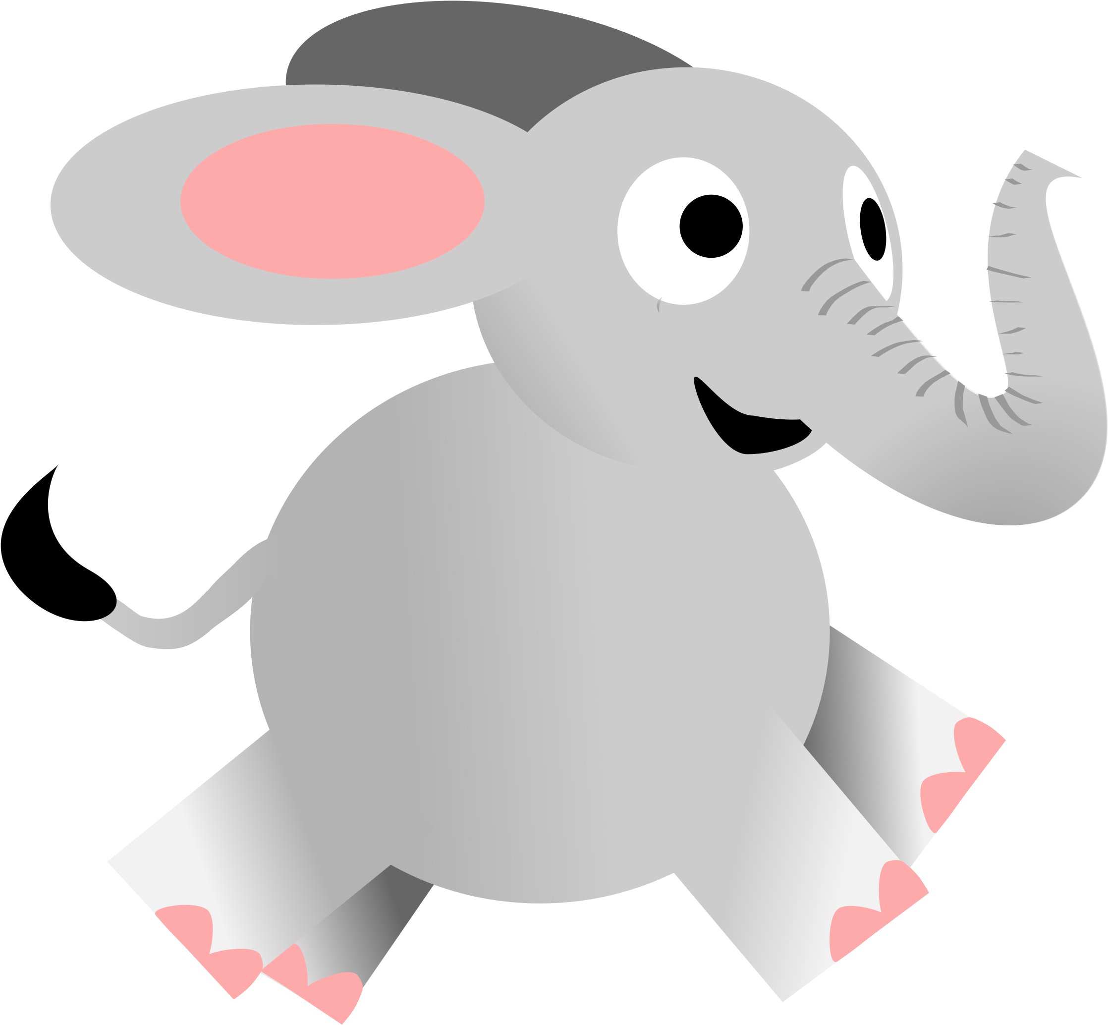 Pics Of Cartoon Elephants 13, - Elephant Running Clipart (2400x2400)