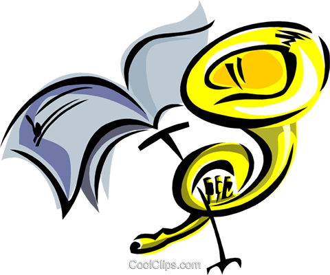 French Horn Royalty Free Vector Clip Art Illustration - French Horn Royalty Free Vector Clip Art Illustration (480x400)