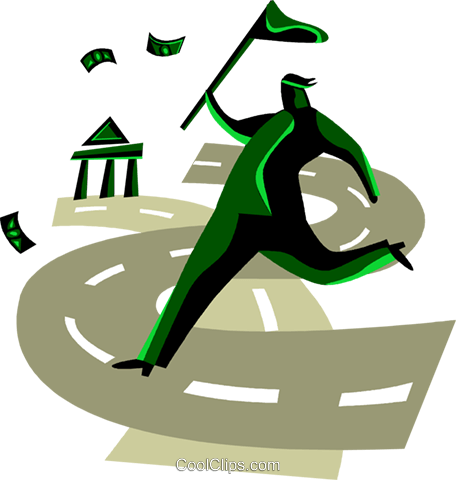 Financial Concept Man Chasing Money Royalty Free Vector - Illustration (456x480)