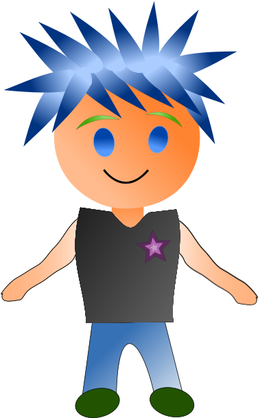 Punk Clipart Transparent - Cartoon Teenage Boy Transparent Background (566x800)