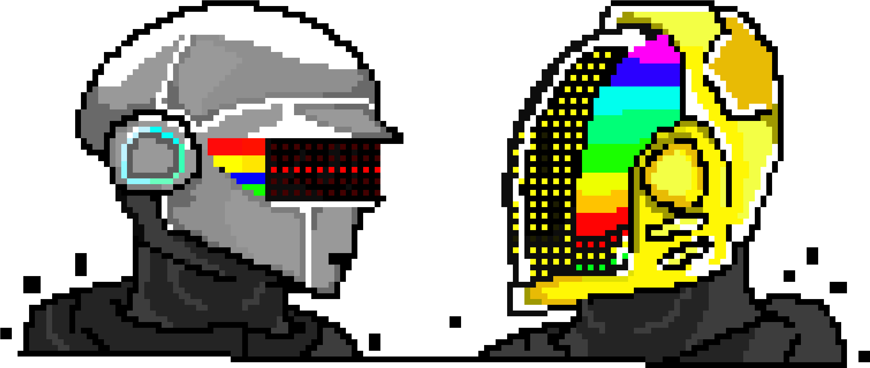 Daft Punk Pixel Art Maker - Daft Punk Icons (3100x1440)