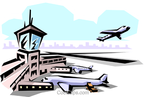Airport Royalty Free Vector Clip Art Illustration - Air Traffic Controller Humour (480x321)
