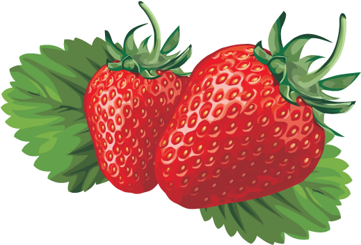 Strawberries And Milk Vector Posters - Strawberry Vector (559x423)