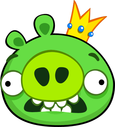 Angry Birds King Pig Scared - King Pig Angry Birds (377x419)