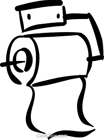 Toilet Paper Royalty Free Vector Clip Art Illustration - Toilet Paper Clipart Free (355x480)