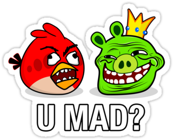 Angry Birds Star Wars Clip Art - Angry Bird Face Meme (375x360)