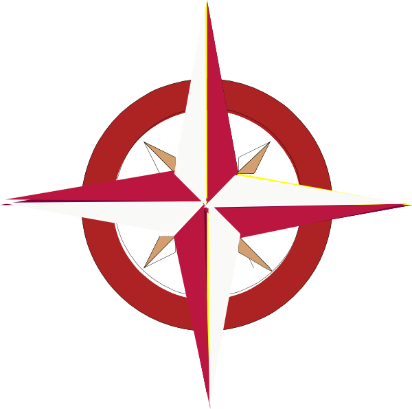 Tanred Compass Rose Clip Art - Bnlack And White Compass Rose (600x595)