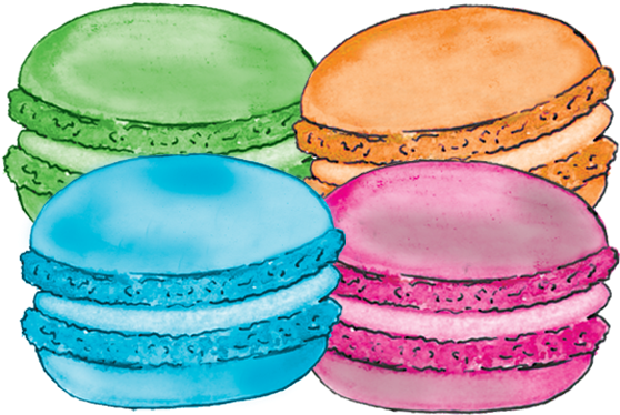 Macaron Clipart Cookie - Macaron Clipart Transparent (566x392)