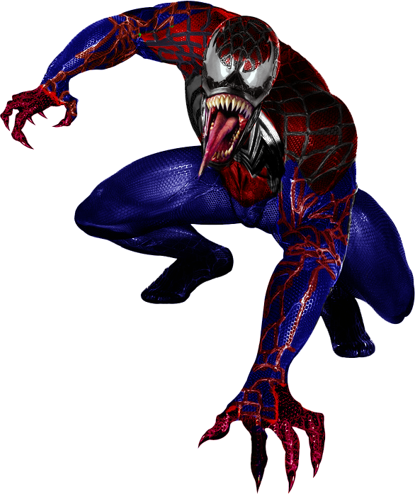 Spider-carnage - Venom Vs Carnage Spiderman Png (586x697)