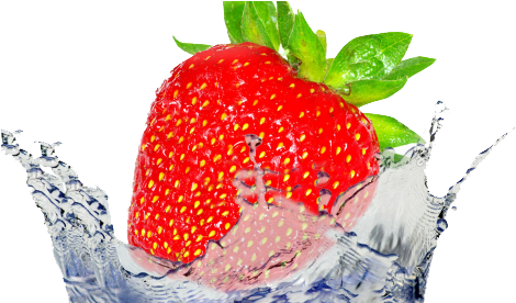 Fruit - Strawberry Water Splash Png (480x275)