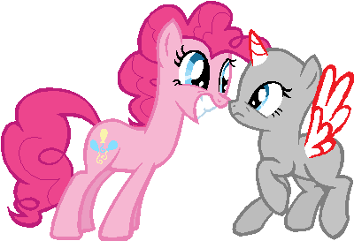 Your Oc Meeting Pinkie Pie By Caecii - شخصية ماي ليتل بوني بدون شعر (609x411)