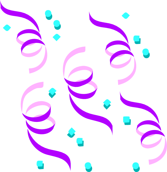 Decorative Ribbons Clip Art At Clker - Confetti Clip Art (576x594)