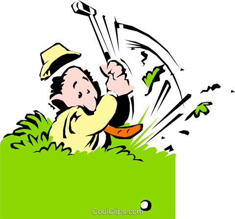 Cartoon Golfer Royalty Free Vector Clip Art Illustration - Golf Clip Art (480x446)