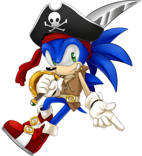 Sonic The Hedgehog Wallpaper Entitled Sonic Pirate - Sonic As A Pirate (455x500)