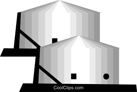 Petroleum Storage Tanks Royalty Free Vector Clip Art - Architecture (480x324)