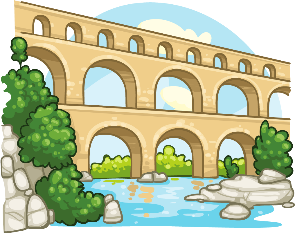 Aqueduct Clipart Ancient Roman Aqueduct Free Clipart - Aqueduct (1024x1024)
