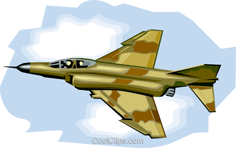 Fighter Jet, Phantom 2 Royalty Free Vector Clip Art - Kampfjet Clipart (480x302)