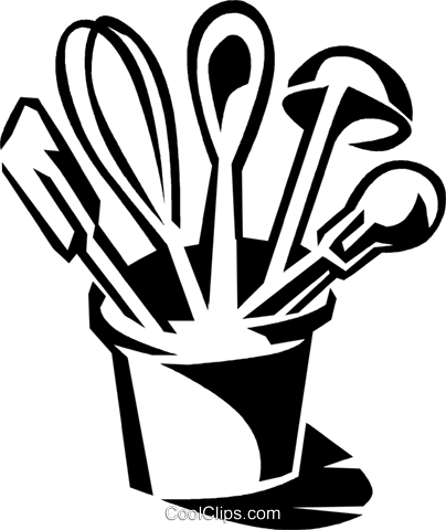 Kitchen Utensils Royalty Free Vector Clip Art Illustration - Kitchen Utensils Clipart Png (404x480)