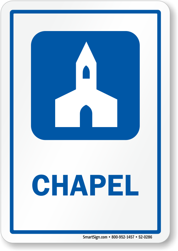 Chapel Prayer Room Sign With Church Symbol - Michael Scott Paper Company (568x800)