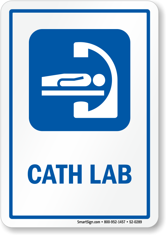 Cath Lab Sign With Diagnostic Imaging Equipment Symbol - Hospital Waiting Room Sign (568x800)