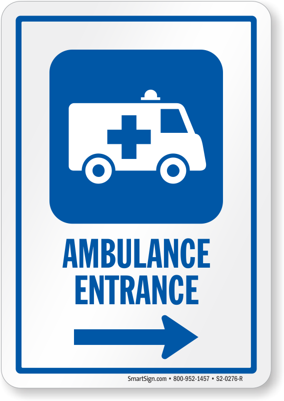 Zoom, Price, Buy - Brady - 142428 - Ambulance Ent Sign, 10 X 7 In, Al (568x800)