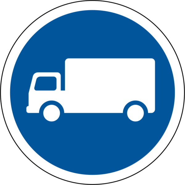 Goods Vehicle Only Sign - Bus Symbol (600x600)