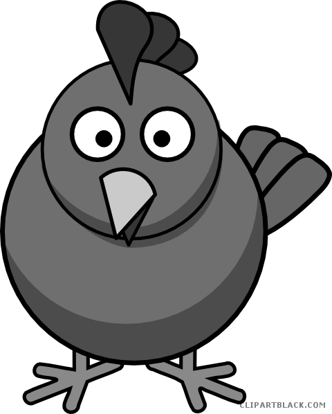 Cute Chicken Animal Free Black White Clipart Images - Chicken Nuggets Clipart (480x598)