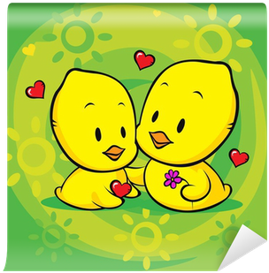 Cute Chicken On Abstract Background Wall Mural • Pixers® - Chicken (400x400)