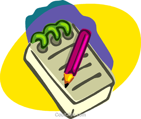 Note Pad, Pencil, Office Stationary Royalty Free Vector - Clip Art (480x407)