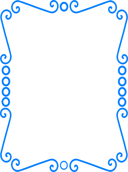 Scrolly Frame Blue Svg Clip Arts 444 X 597 Px - Blue Vector Frame Png (444x597)