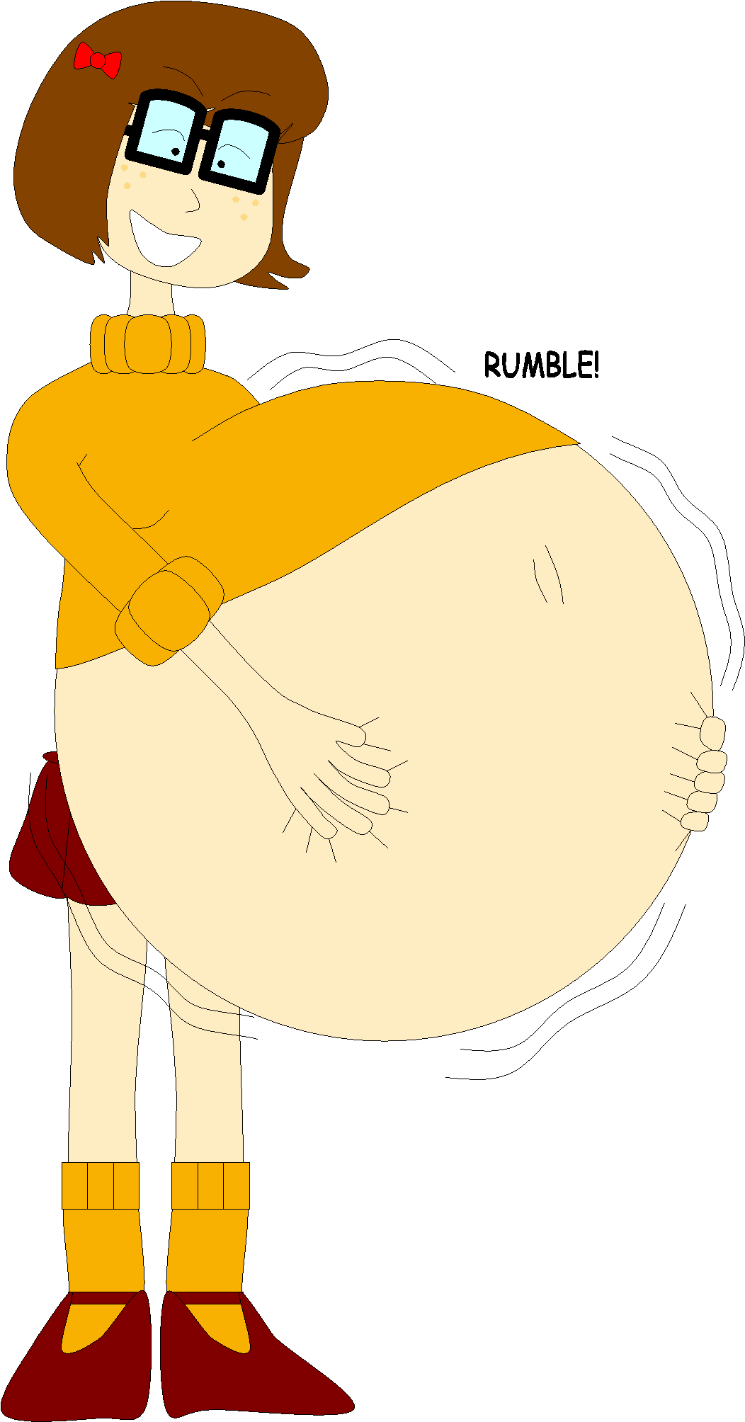 Velma's Belly After Eating Too Much By Angry-signs - After Eating Too Much (1249x2034)